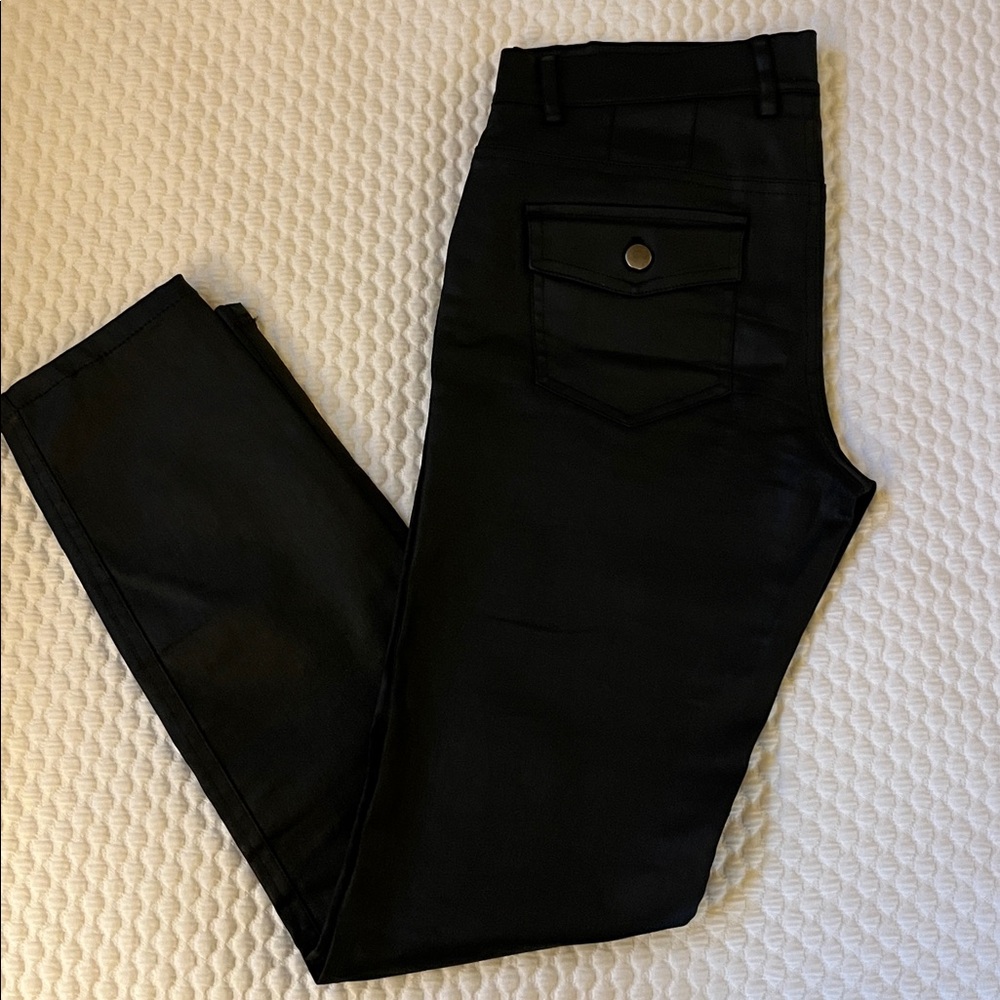 DKNY Coated Black Jeans Size 2